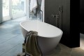Alissa 196 Bath Installed with Freestanding Tub Spout, Wall Mounted Controls