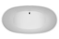 Top View, Center-Side Drain Bath, Slotted Overflow