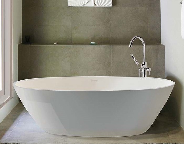 Alissa 249 Bathtub Installed in an Alcove with a Wall Mounted Tub Faucet