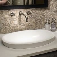 Oval Semi-Recessed Sink Matching Alissa Freestanding Bath