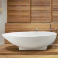 Oval Contemporary Freestanding Bath on Rectangle Pedestal