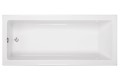 Modern Rectangle Bath with End Drain, Wide Rim