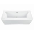 Modern Rectangle Freestanding Bath, Center Side Drain, Flat Rim