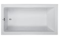 Modern Rectangle Bath with End Drain, Wide Rim