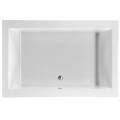 Wide Rectangle Bath with Center Drain, Flat Rim