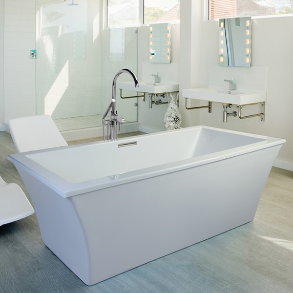 Rectangle Freestanding Tub with Slotted Overflow