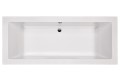 Long, Modern Rectangle Tub with Center-Side Drain and Two Backrests