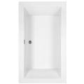 Modern Rectangle Tub, Center Side Drain, Flat Rim