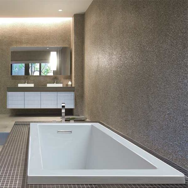 Andrea 3 Bathtub Installed as a Drop-in with Linear Drain Option