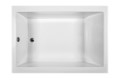 Modern Rectangle Bath with End Drain, Wide Rim