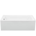 Rectangle Tub with Skirt and Flange, End Drain