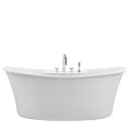 Oval Freestanding Tub with Curving Sides, Faucet Deck