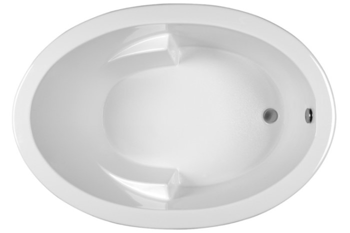 Oval Bath with Wide Armrests, Modern Rim and End Drain