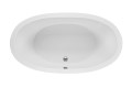 Oval Bath with Modern Flat Rim and Center Drain