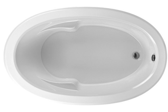 Oval Bath with Wide Armrests, Modern Rim and End Drain