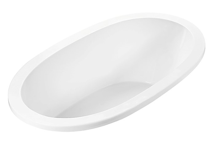 Oval Bath with Wide Armrests, Modern Rim and End Drain