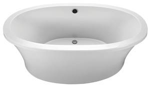 Oval Freestanding Tub with Center Drain, Curving Sides