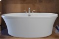 TOval Freestanding Tub with Deck Mount Tub Faucet Option