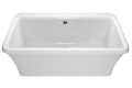 Rectangle Freestanding Tub with Center Drain, Curving Sides
