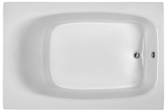 Wide Rectangle Tub with an End Drain