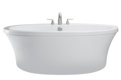 Oval Bath with Center Drain & Tap Deck