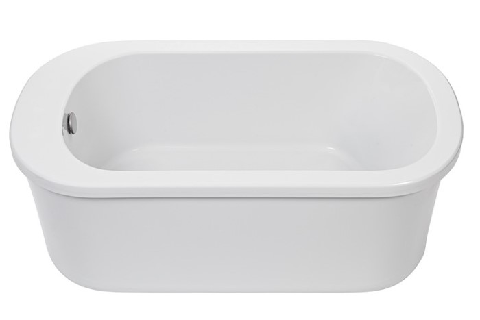 Oval Freestanding Tub with End Drain and Flat Rim