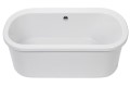 Oval Freestanding Tub with Center Drain and Flat Rim