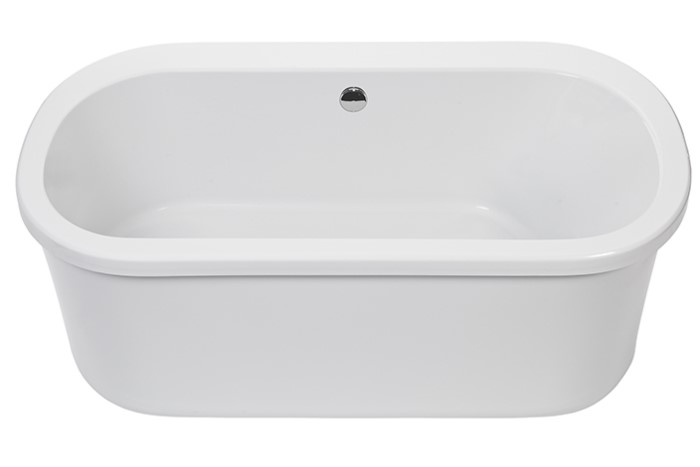 Oval Freestanding Tub with End Drain and Flat Rim