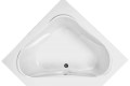 Corner Bath with Rounded Triangle Bathing Well, Front Center Drain