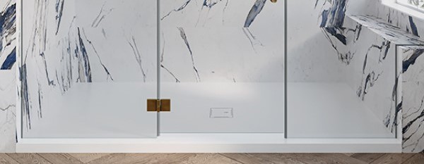 Center Drain Mineral Composite Shower Base