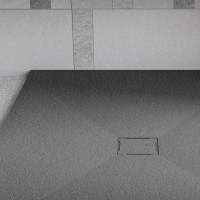 Square Shower Pan with Square Covered Center Drain