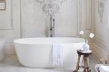 Oval Bath with Thin Rolled Rim, No Pedestal Base