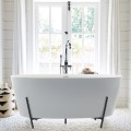 Oval Freestanding Bath on Iron Pedestal