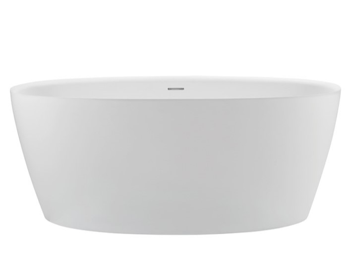 Oval Freestanding Bath with Thin Rim, Angled Sides, Slotted Overflow