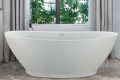 Elise 230 Bath Installed with a Modern Freestanding Tub Faucet