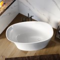 Elko with Freestanding Tub Filler Behind Bath, Top View