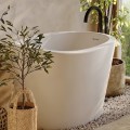 Freestanding Oval Bath with Angled Sides, Slotted Overflow
