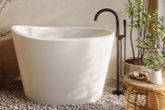 Tall Round Freestanding Japanese Style Bath