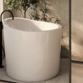 Freestanding Oval Bath with Angled Sides, Slotted Overflow