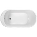 Top View - Oval End Drain Tub with Slotted Overflow
