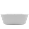 Evalina Modern Oval Bath with Angled Sides, Flat Rim