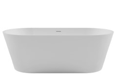 Evalina Modern Oval Bath with Angled Sides, Flat Rim