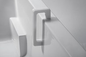 Chrome Grab Bar on White Bath