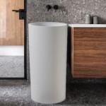 Round Pedestal Sink, Sides Taper In