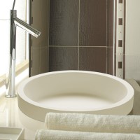 Round Semi-Recessed Sink  Matching Halo Freestanding Bath