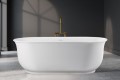 Freestanding Oval Bath with Curving Sides and Recessed Base