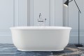 Freestanding Oval Bath with Curving Sides and Recessed Base