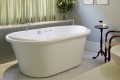 Freestanding Bath with Raised Backrests, Overlaping Rim, Air Bath