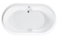 Top View, Oval Bath with Center-Side Drain