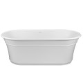 Oval Bath with Curving Sides, Linear Detail on Skirt and Rolled Rim